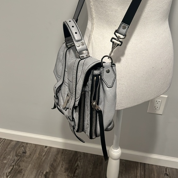 Proenza Schouler PS1 Zip Paper Lambskin Leather Dove Grey Shoulder Bag - Picture 12 of 16